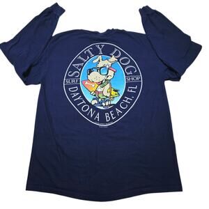 Vintage Salty Dog Surf Shop T-Shirt Longsleeve Daytona Beach Large Florida 90's